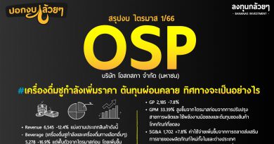 สรุปงบและ Oppday หุ้น OSP ไตรมาส 1/2566