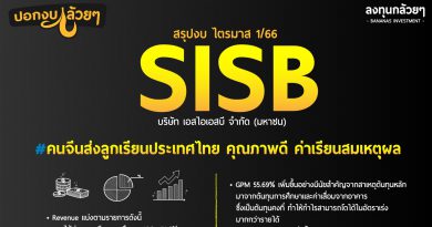 สรุปงบ หุ้น SISB ไตรมาส 1/2566
