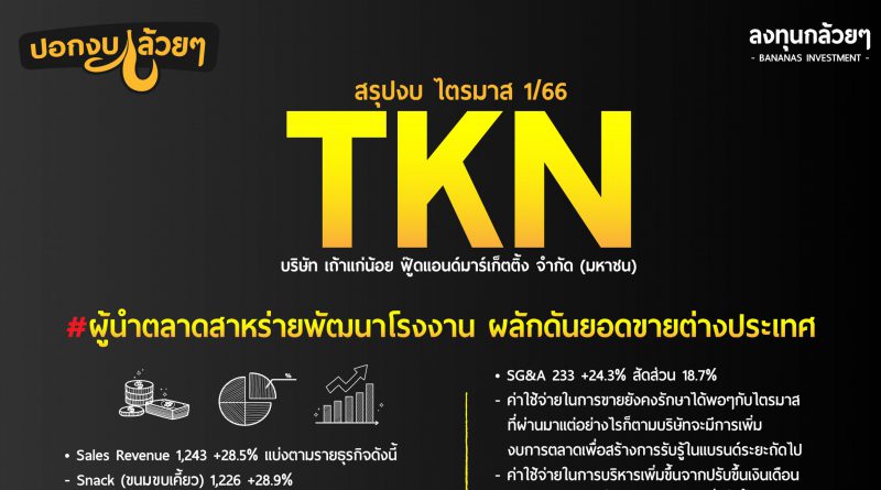 สรุปงบ หุ้น TKN ไตรมาส 1/2566