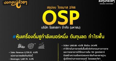 สรุป Oppday และ งบการเงิน หุ้น OSP ไตรมาส 2/2566