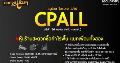 สรุป Oppday และ งบการเงิน หุ้น CPALL ไตรมาส 2/2566