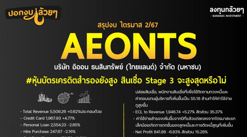 สรุปงบการเงิน หุ้น AEONTS ไตรมาส 2/2567