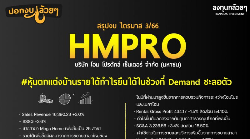 สรุปงบการเงิน หุ้น HMPRO ไตรมาส 3/2566