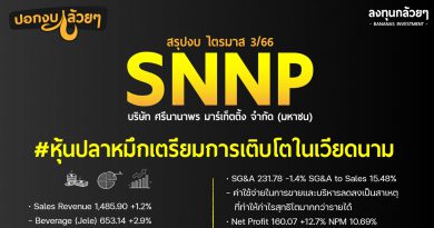 สรุปงบการเงิน และ Oppday หุ้น SNNP ไตรมาส 3/2566