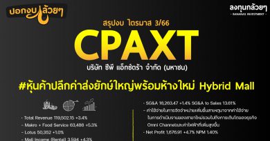 สรุปงบการเงิน และ Oppday หุ้น CPAXT ไตรมาส 3/2566