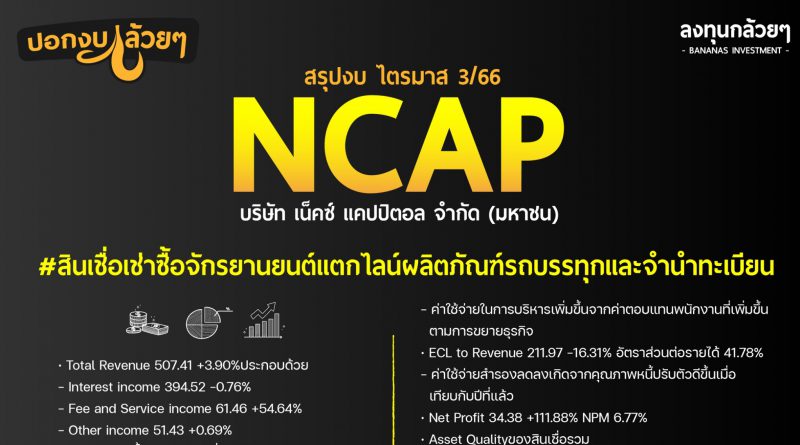 สรุปงบการเงิน และ Oppday หุ้น NCAP ไตรมาส 3/2566
