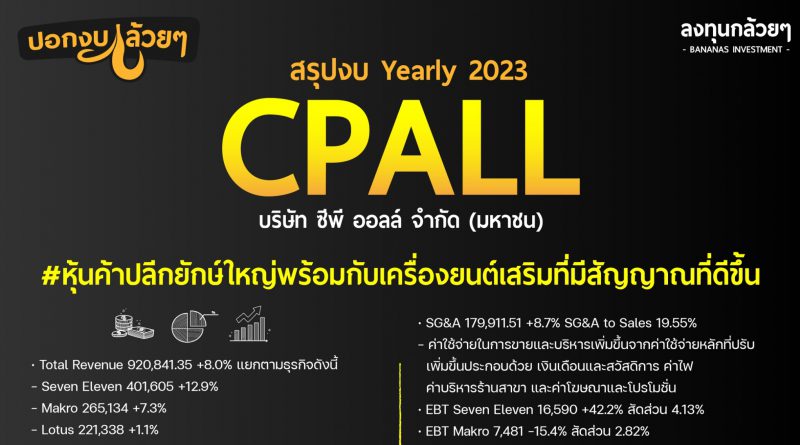 สรุปงบการเงิน และ Oppday หุ้น CPALL Yearly2023