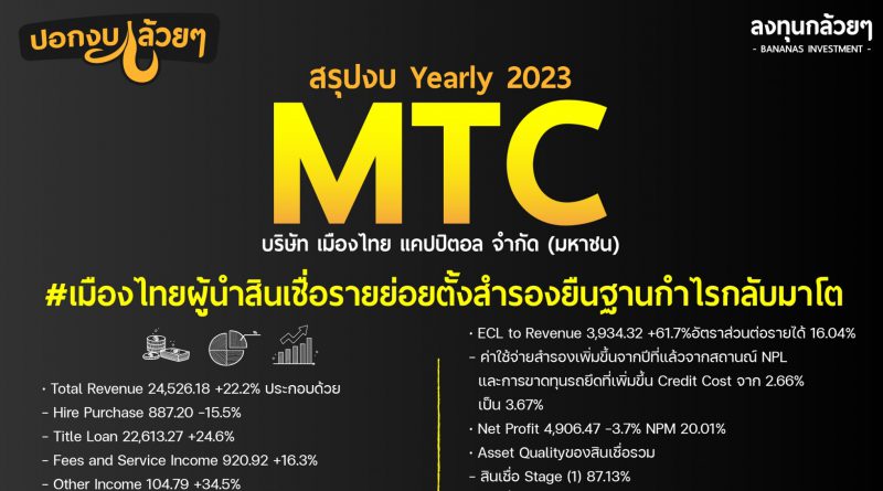 สรุปงบการเงิน หุ้น MTC Yearly2023