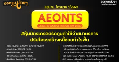 สรุปงบการเงิน และ Oppday หุ้น AEONTS ไตรมาส 1/2569