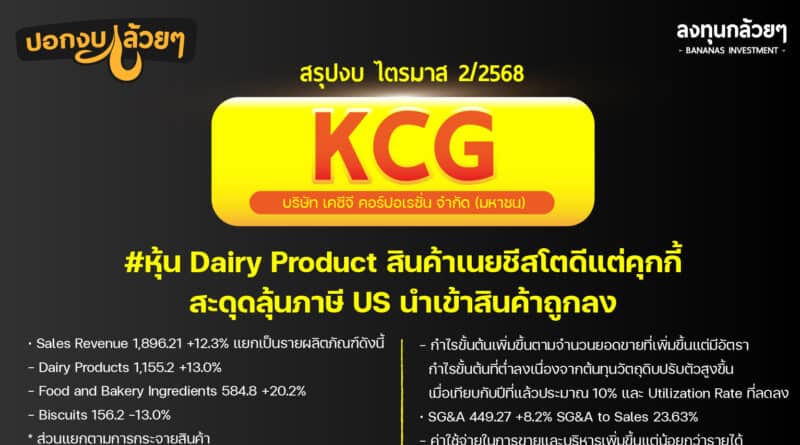 สรุปงบการเงิน และ Oppday หุ้น KCG ไตรมาส 2/2568