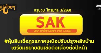 สรุปงบการเงิน และ Oppday หุ้น SAK ไตรมาส 3/2568