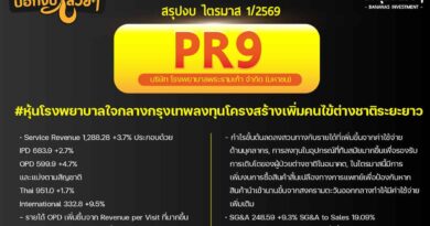 สรุปงบการเงิน และ Earnings Call หุ้น PR9 ไตรมาส 1/2569