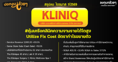 สรุปงบการเงิน และ Earnings Call หุ้น KLINIQ ไตรมาส 1/2569
